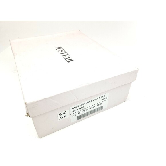 Justfab Lonne Olive Mesh Faux Suede Dress Sandals Size US 8 - Picture 9 of 9